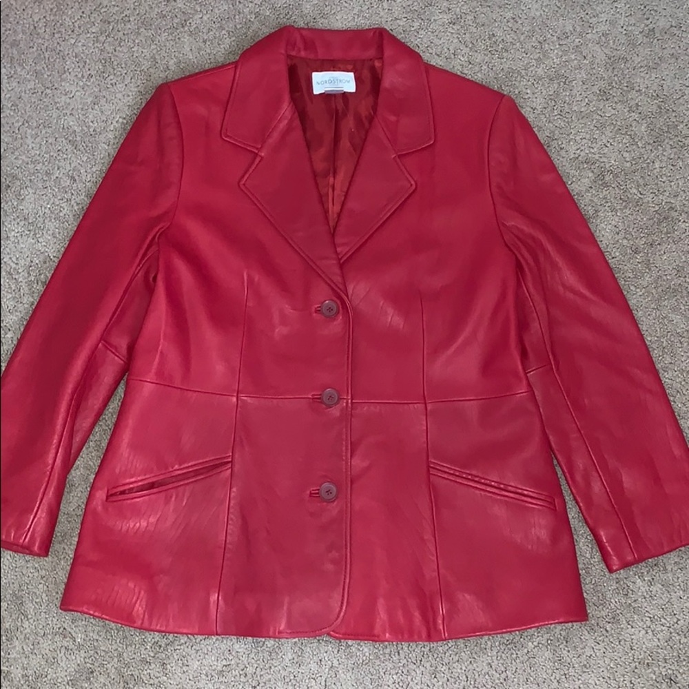 Nordstrom Red Leather Jacket